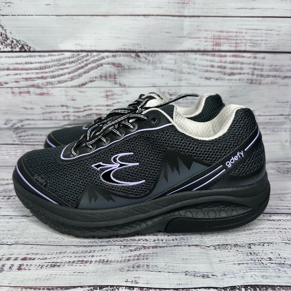 Women GDEFY Gravity Defyer Mighty Walk Black Athletic Shoes VersoShock Size 9 - Picture 2 of 8